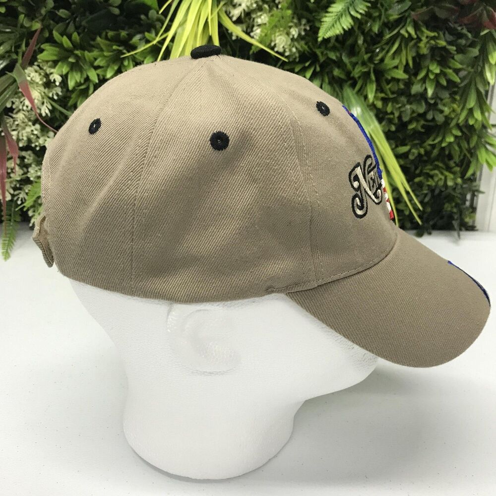 New York Hat Cap Strap Back Mens One Size Beige Statue Liberty USA Flag Baseball - Picture 6 of 11